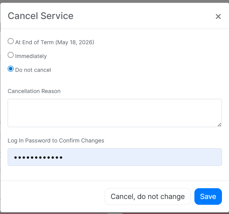 Cancel