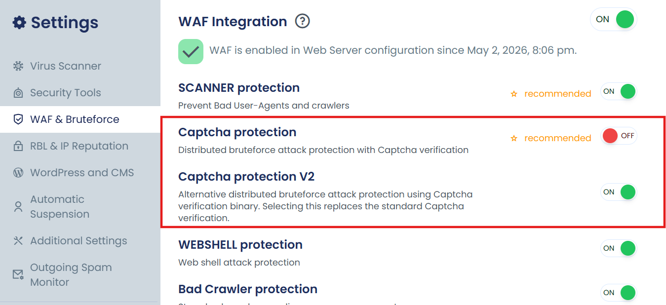 WAF CAPTCHA V2